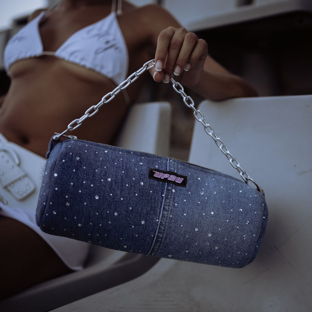 Glitter jeans bag