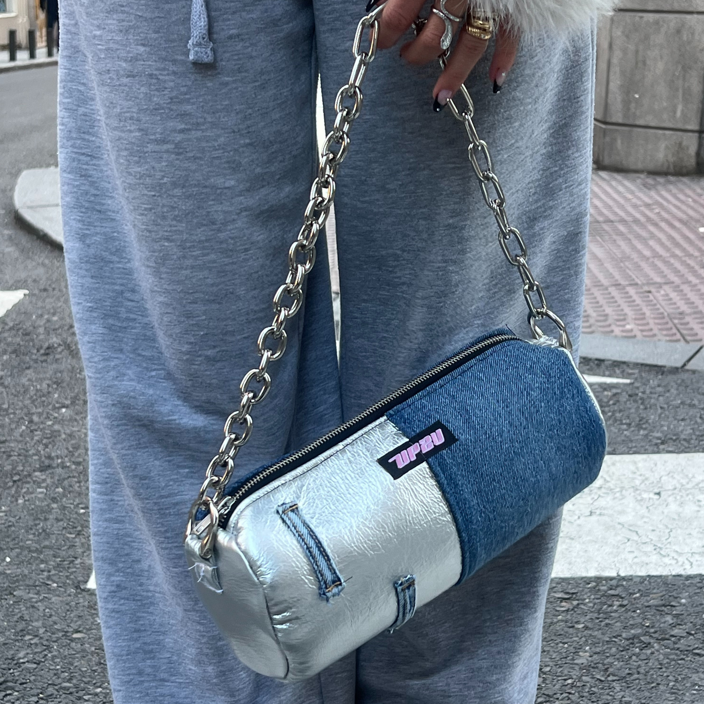 Denim Silver bag