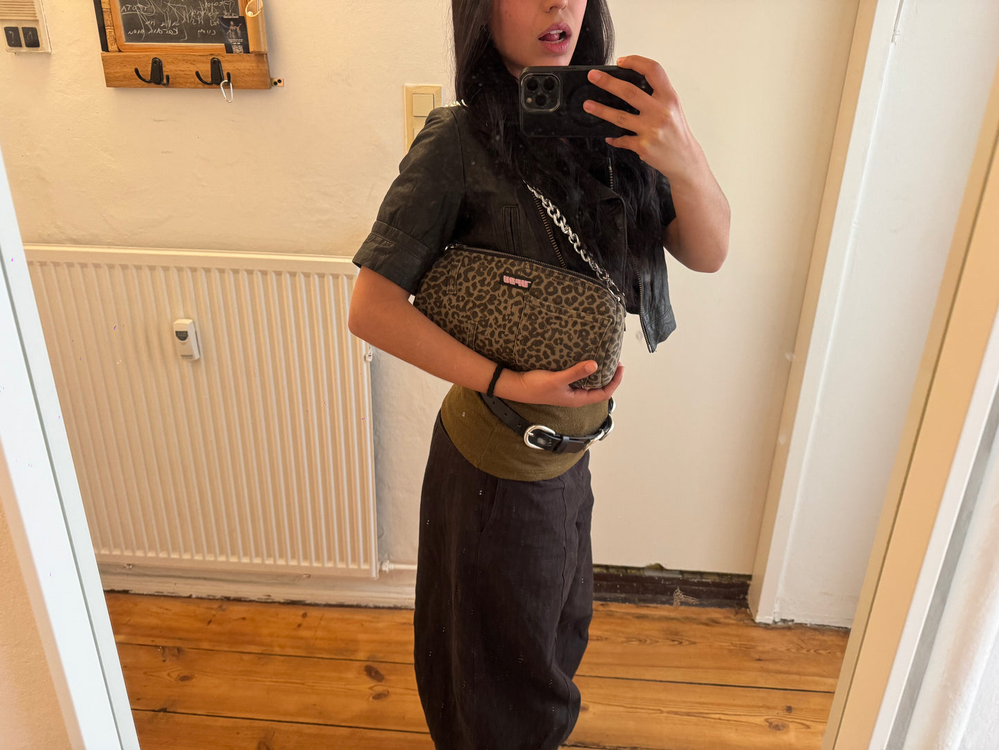 Green Leopard bag