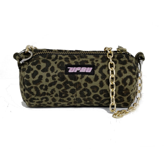 Green leopard mini bag